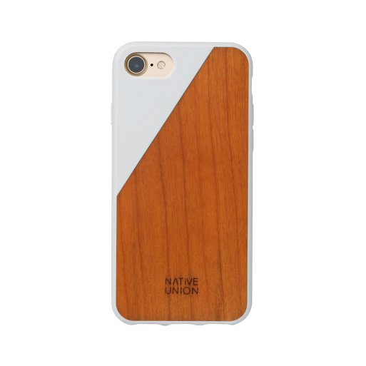 iPhone 7 Handyhülle iPhone 7 Hülle Native Union Clic Wooden V2 - Weiss