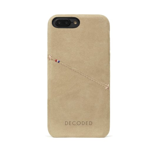 iPhone 8 Plus Handyhülle iPhone 8 Plus Hülle Decoded Premium Leder Backcover mit Kreditkartenfach für iPhone 6/6S Plus/7 Plus/8 Plus (5.5'') mit Wireless Charging Support - Hellbraun