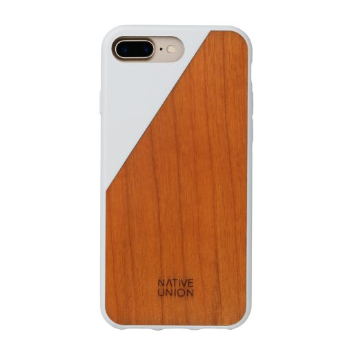 iPhone 8 Plus Handyhülle iPhone 8 Plus Hülle Native Union Clic Wooden V2 - Braun-Weiss