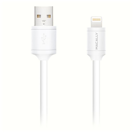 iPhone Ladekabel Macally Lightning zu USB Kabel mit Sync- und Chargefunktion 300 cm - Weiss