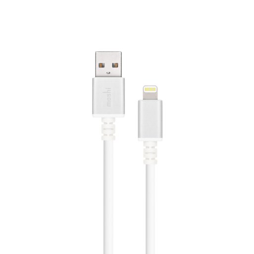 iPhone Ladekabel Moshi USB zu Lightning Kabel - Weiss-Silber
