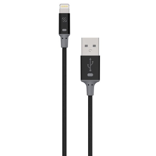 iPhone Ladekabel Scosche strikeLINE II Lightning zu USB Kabel mit Sync- und Chargefunktion, 60cm Länge - Schwarz