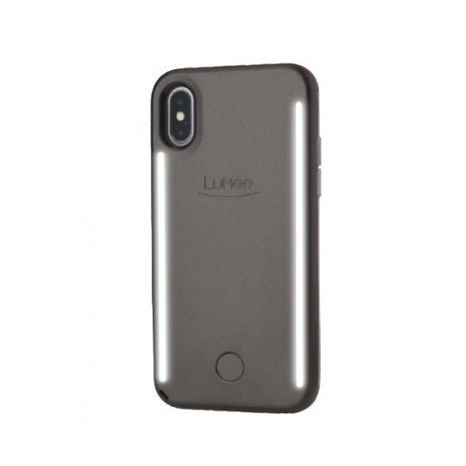 iPhone X Handyhülle LuMee Duo LED Selfie Case - Schwarz