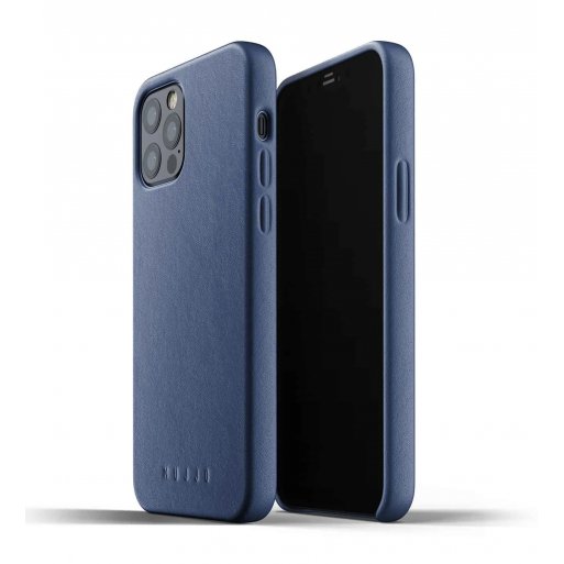 iPhone 13 Pro Handyhülle Mujjo Full Leather Case - Dunkelblau
