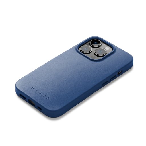 iPhone 14 Pro Handyhülle Mujjo Full Leather Case - Dunkelblau